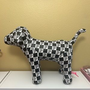 New VS PINK Display checkered stuffed dog